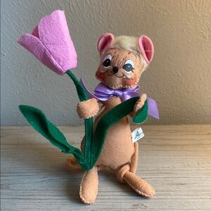 Annalee Mouse with Pink Flower Plush
